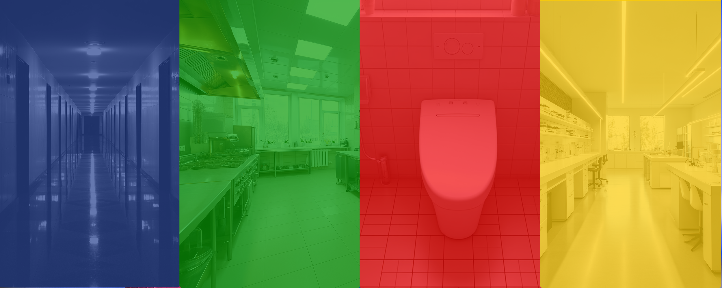 Barevné kódování úklidových pomůcek